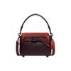 New Tate Leather Handbag, Shoulder Bag, Crossbody Bag Small Women's Red & Dark Brown C2632-V5FCG