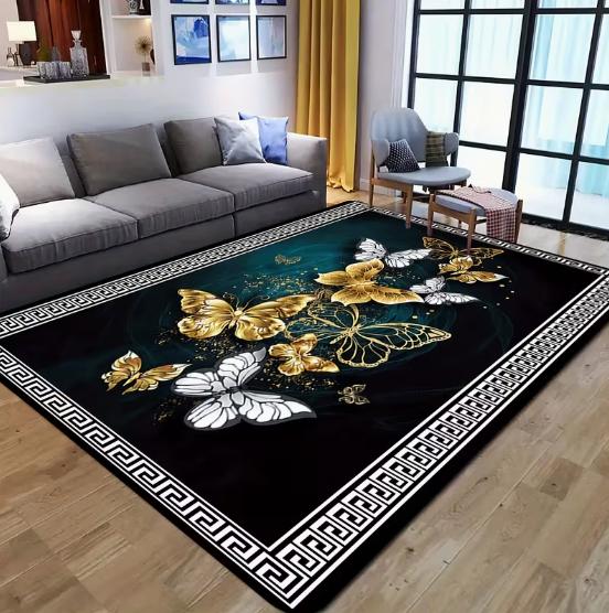 Elegant Colorful Butterfly Design Carpet Suitable for Living Room Bedroom Study Game Room Perfect Room Decoration