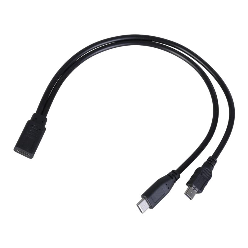 Кабель-разветвитель USB C (мама) на Mini USB + Type C (папа) для аксессуаров для электроники и источников питания