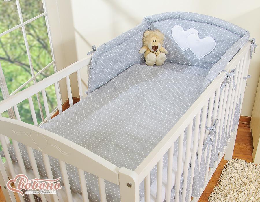 3-Piece Bedding Set 135X100 - Hearts Dots on Gray