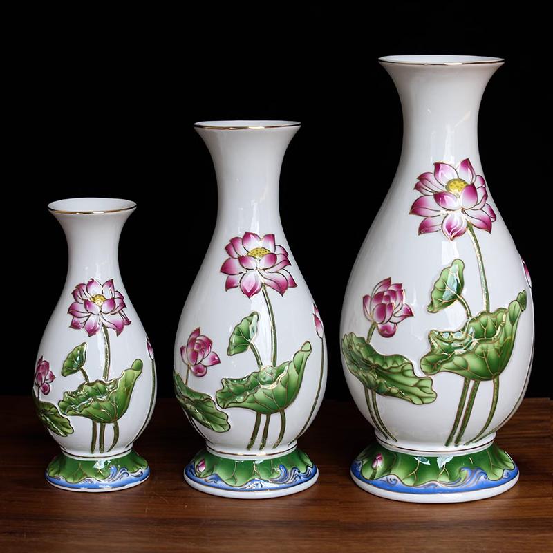 1шт керамическая позолоченная водный лотос сидение Гуаньинь бутылка для очистки воды буддийский храм алтарь ваза для цветов