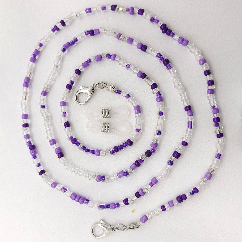 1 шт. Нескользящий ремешок для очков с 2 силиконовыми пряжками, ожерелье для очков, цепочка для очков с бусинами для женщин и мужчин