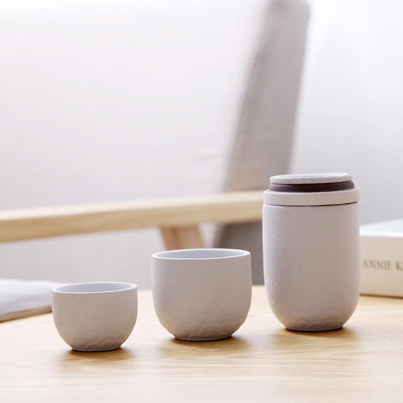 Китайский дорожный чайный сервиз кунг-фу, 1 горшок + 2 чашки, керамическая портативная чайная чашка, фарфоровый сервиз, чайные чашки Гайвань, кружка для чайной церемонии