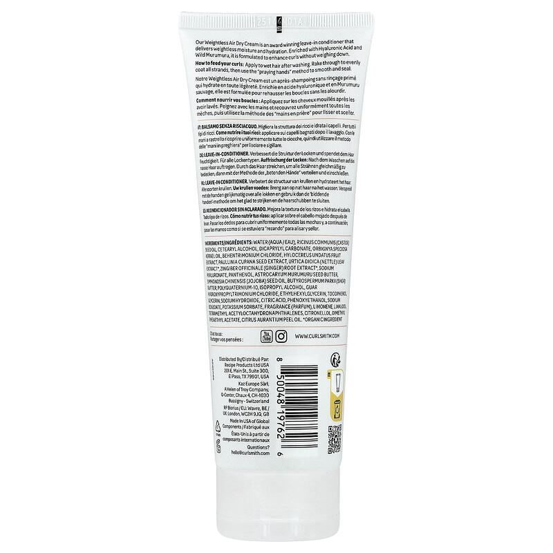 Weightless Air Dry Cream, Airy Leave-In Conditioner, All Curl Types, 8 fl oz (237 ml)
