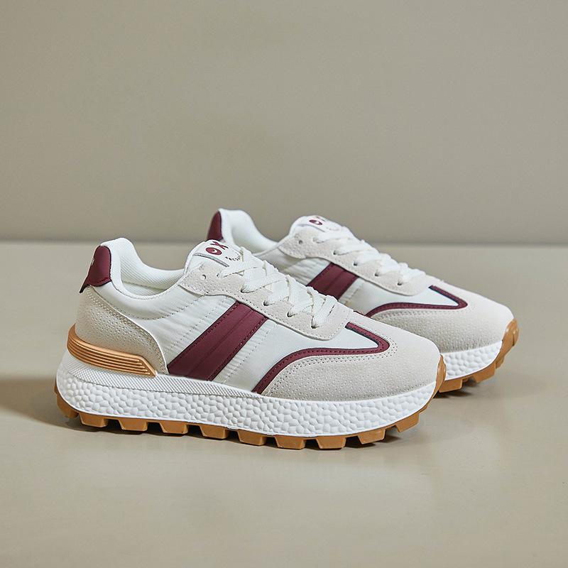 Women's Lightweight Running Shoes Fashion Anti-slip Lace-Up Faux Leather Sneakers Casual Walking Tennis Athletic Workout Gym Jogging Shoes for Women