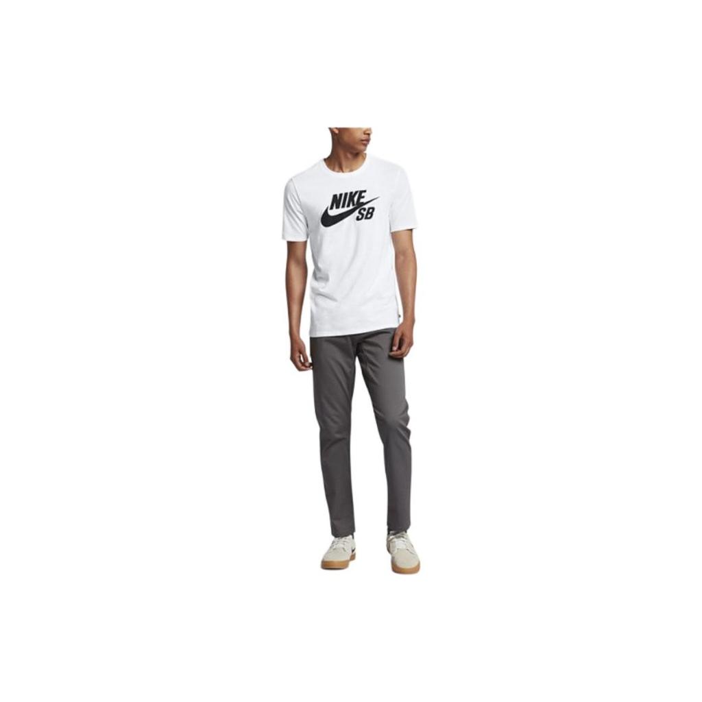 Nike Футболка с круглым вырезом с логотипом SB Мужские топы Белая 821947-100