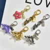 Изысканные брелоки для ключей с динозаврами из цветов высокого класса для женщин Y2K подвеска для сумки брелок для ключей от машины ювелирное украшение подарок декоративные аксессуары