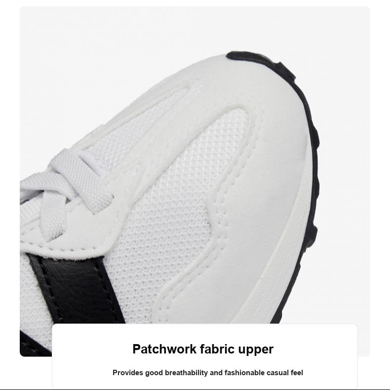 New Balance 327 Bungee Lace White Black Preschool Unisex PH327CWB