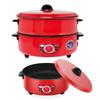 2.4L/4L Red Multicooker Single Layer Electric Pot 1-2 People Household Non-stick Pan Hot Pot Rice Cooker Cooking Appliances