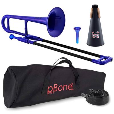 PInstruments pBONE mini Тромбон альт Bb из пластика с комплектом: Мундштук Denis Wick и Чехол (PBONE2B + 5571)