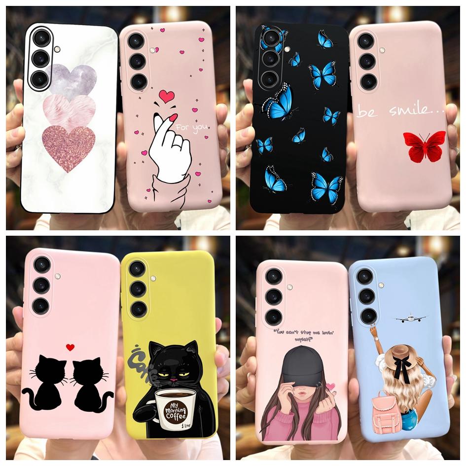 For Samsung A15 Case A05 A05S A25 4G Cover Cute Love Heart Butterfly Silicone Soft Fundas For Samsung Galaxy A15 SM-A155F Bumper
