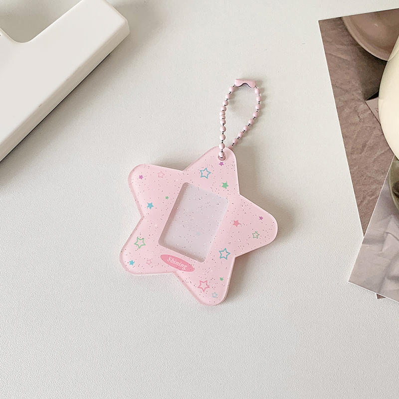Модный жесткий держатель для карт, простая пятиконечная звезда, студенческий однодюймовый удостоверение личности, декоративный брелок с подвеской