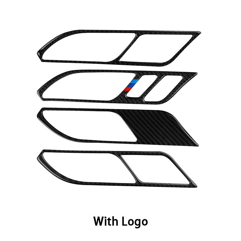 4 шт., внутренняя дверная ручка из углеродного волокна, накладка на отделку автомобиля, Стайлинг автомобиля для BMW X3 X4 G01 G02 G08 2018-2022, автомобиль