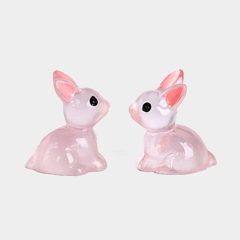 Садовые светящиеся кролики, новые миниатюрные фигурки, микроландшафт, мини-кролики, украшения