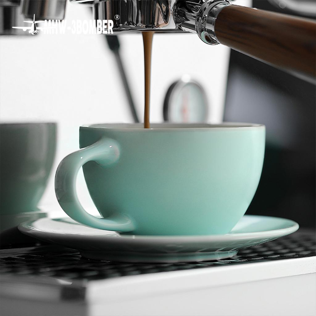 Керамические чашки для эспрессо 300 мл Классический кофейный набор с блюдцами и кофейной ложкой Арт Латте Мокко Чайные кружки Шикарные кухонные инструменты для дома