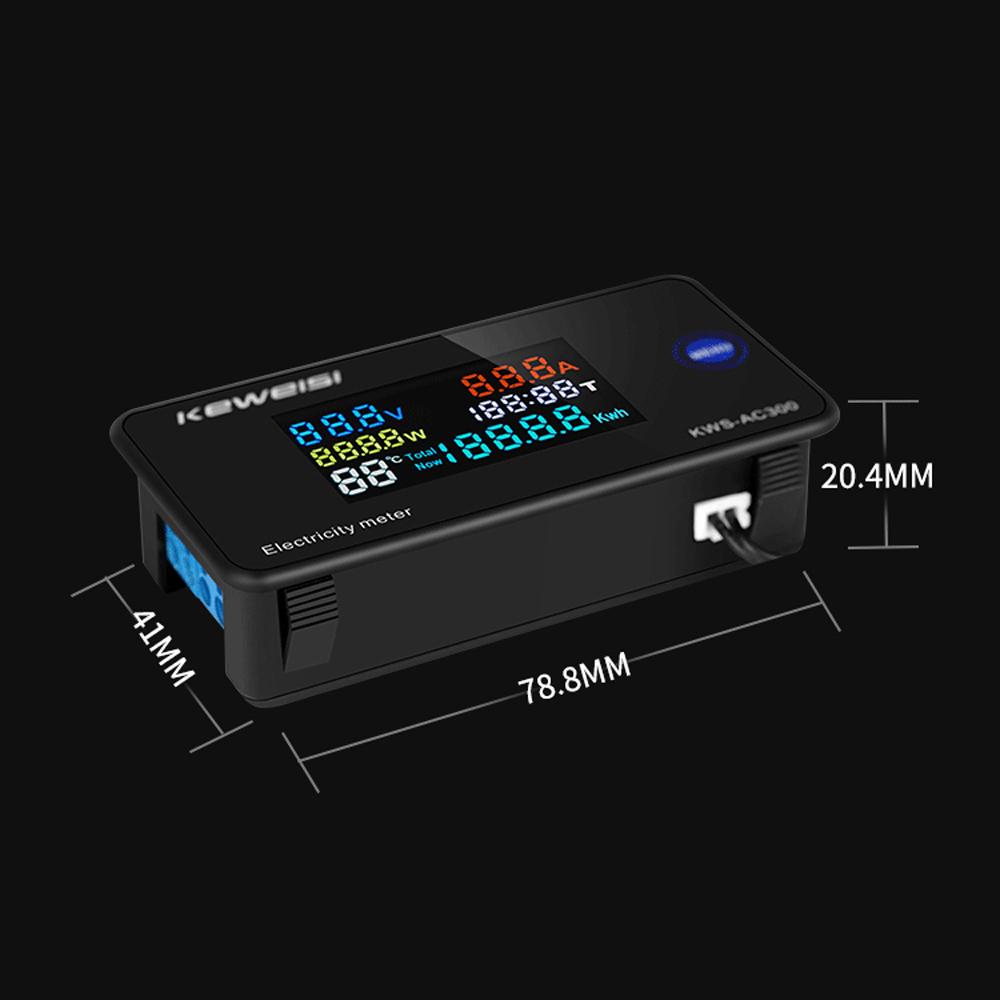 AC50-300V Цифровой вольтметр Амперметр Устройство измерения силы тока, напряжения, температуры и влажности