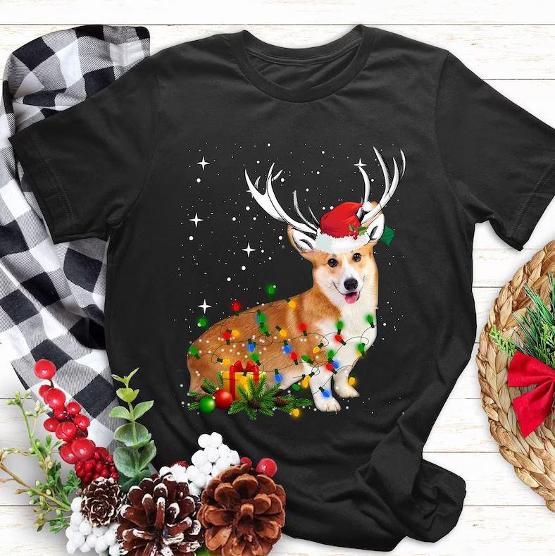 Christmas Corgi Christmas Tree Lights Unisex T-Shirt All Size S To 5Xl Mc255