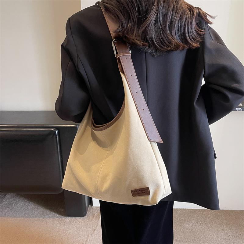 Сплошная цветная холщовая сумка подмышки, большая вместительная сумка на плечо, женская большая сумка, сумка