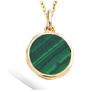 Les Trésors De Lily [R4193] - Gold Plated Pendant 'Cléopatra' Golden Green (malachite) - 11 Mm