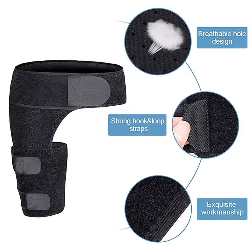 Adjustable Thigh Compression Brace Hip Groin Support Wrap Thermal Leg Protector Pain Relief Belt