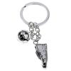 Steel Football Ball Sport Hanging Keychain Football Key Chain Metal Chain Soccer Shoes Key Rings