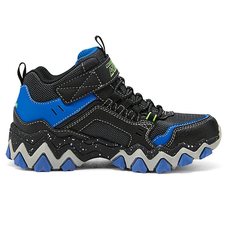 Skechers Детская модная тенденция Нескользящие износостойкие теплые высокие ботинки Детские ботинки Черный Синий Желтый 406415L-BBLM