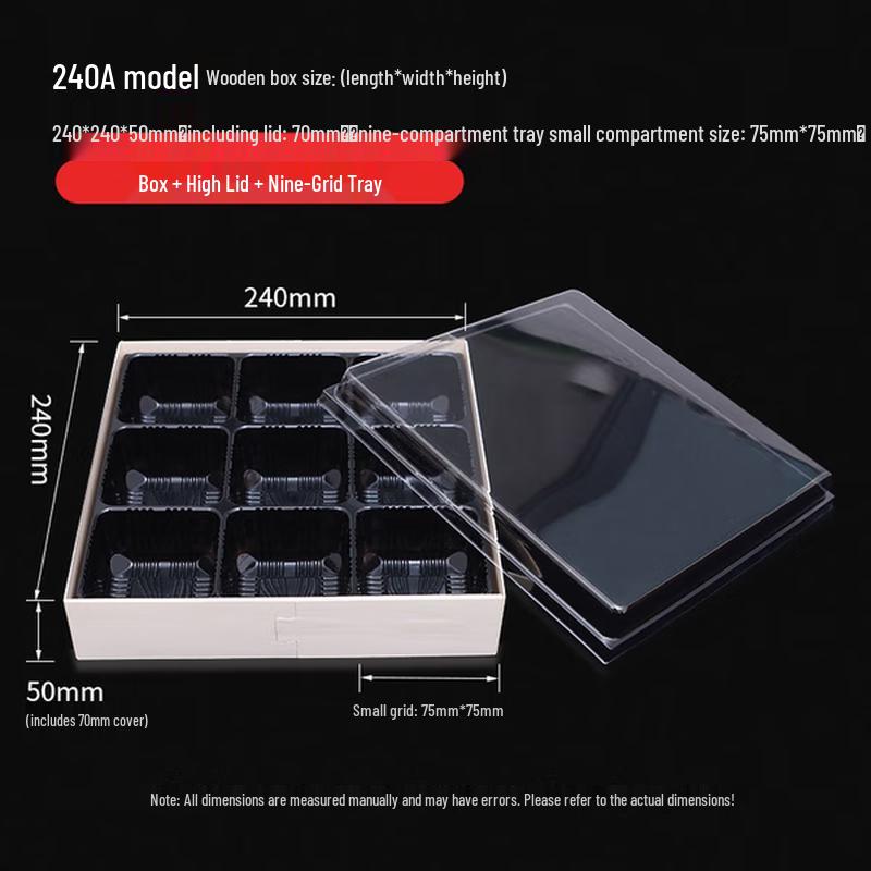 Disposable Wooden 9-Compartment Bento Box