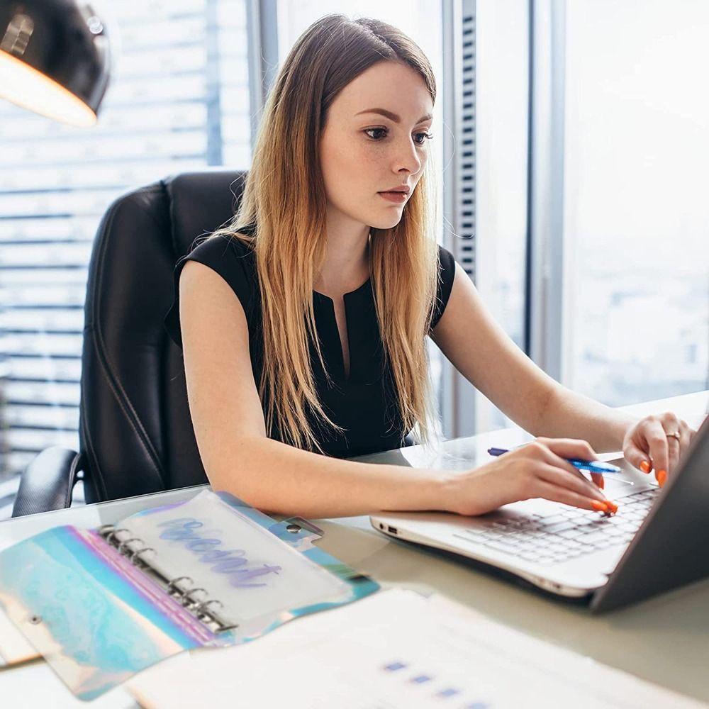 Leaf Pouch Waterproof Notebook Binder Binder Pockets Cash Envelope Savings Binder Zipper Folders