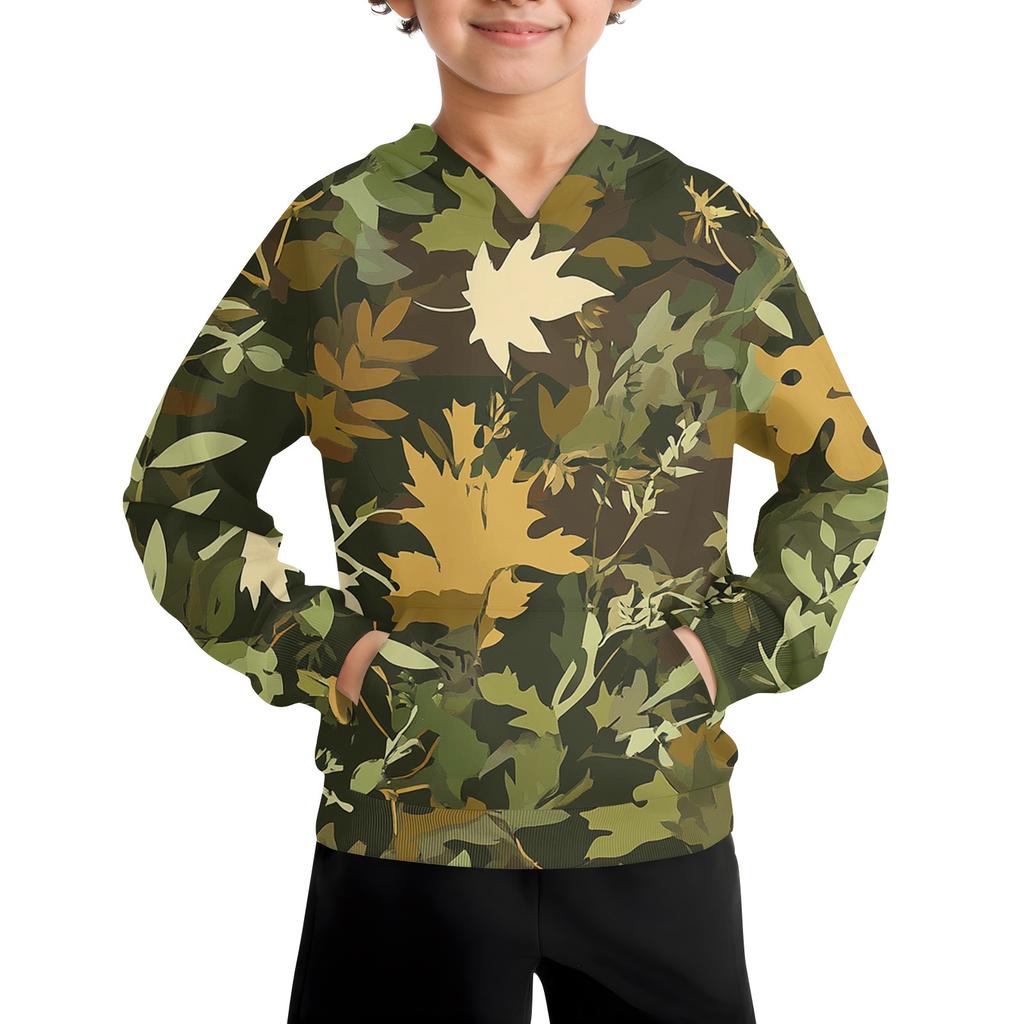 Boys Casual Fashion Long Sleeve Hooded Pocket Sweatshirt