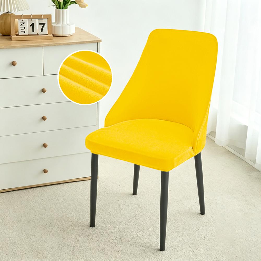 Velvet Soft Dining Chair Covers Stretch Curved Small Armchair Covers Solid Color Chair Slipcovers Seat Cover for Home Wedding