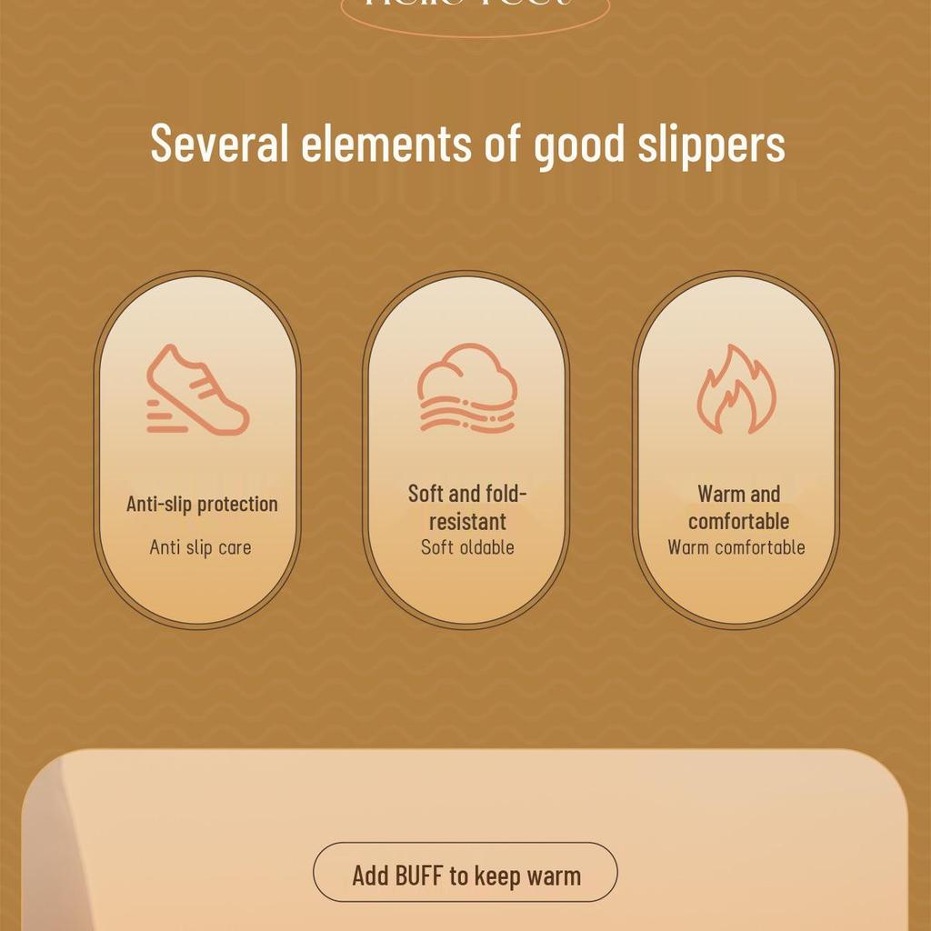 Waterproof Leather-Cotton Slippers, Non-Slip Closed Heel for Indoors