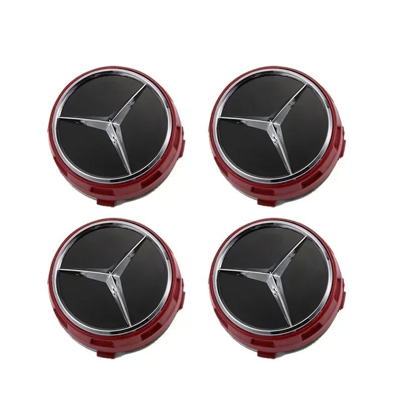 AABHZ1 4pcs 75mm Car Wheel Center Cover for Mercedes Benz Logo A45 CLA45 C63 GLA45 G63 Emblem Car Hub Caps Decoration A0004000900
