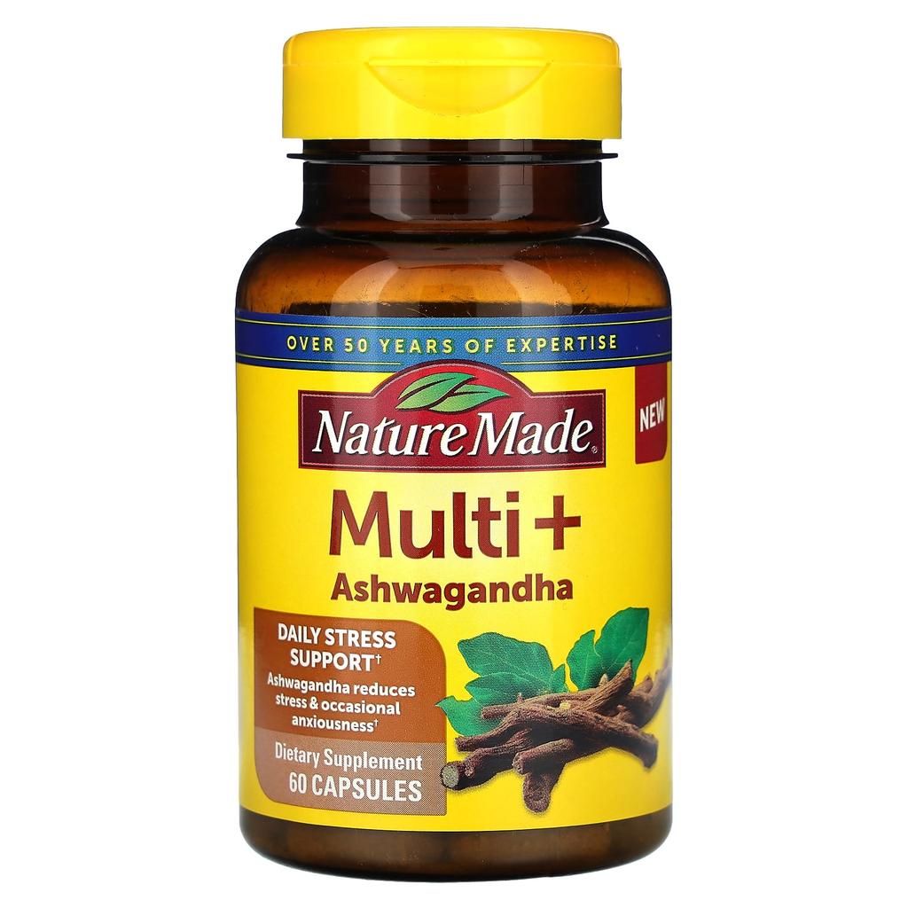 Nature Made, Мульти + Ашваганда, 60 капсул
