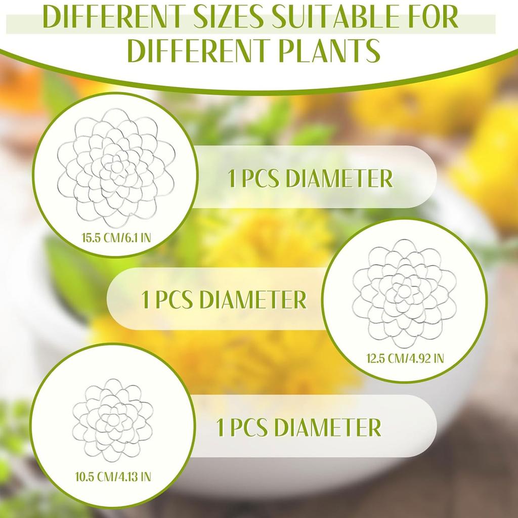 3 Pack Creative Flower Inserters Flower Grid Metal Accessories Flower Trellis Twisted Stem Holder for Special Occasions