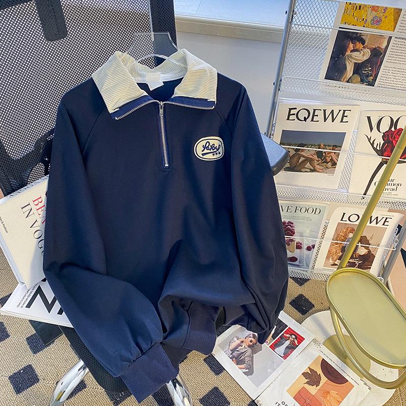 Женская рубашка-поло большого размера - Весенне-осенняя модель свободного кроя, оверсайз топ, Новая коллекция 2025