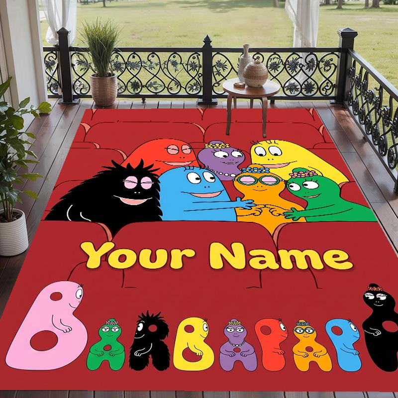 Custom Text Printed Rug Barbapapa Non Slip Floor Carpet For Home Room Decor