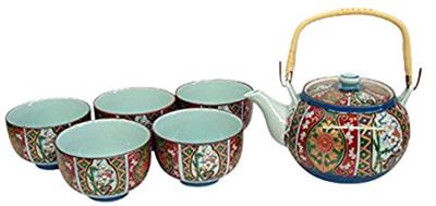 Стильный чайный сервиз Nishikiko Imari, глиняный набор для чая, японский чайник, набор посуды(Чай x1шт/Чашка x5шт) Фарфор/Размер(см) 16,5x12,5x10,