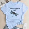 Fashion WomenCute Dragonfly Graphic Print T Shirt Funny Casual O-neck Short Sleeves T-shirt Summer Female Tee Shirt