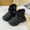 Детские зимние ботинки, уличные ботинки, водонепроницаемые и нескользящие, повседневные хлопковые ботинки для мальчиков, теплые на флисе, ботинки с закрытым носком для девочек