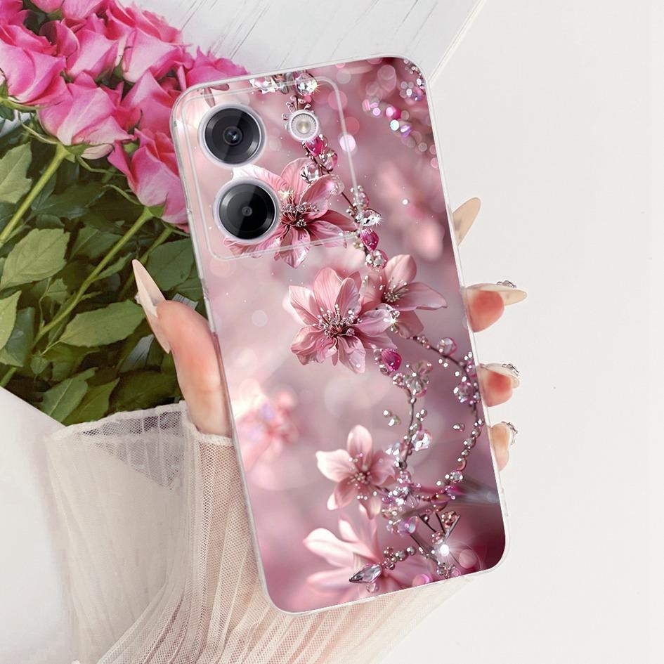 Для Xiaomi Poco M7 Pro 5G Чехол Прозрачная Силиконовая Накладка Популярный Цветок Мягкие Чехлы Для Телефона Для Xiomi Xiaomi Poco M7 Pro 5G Fundas