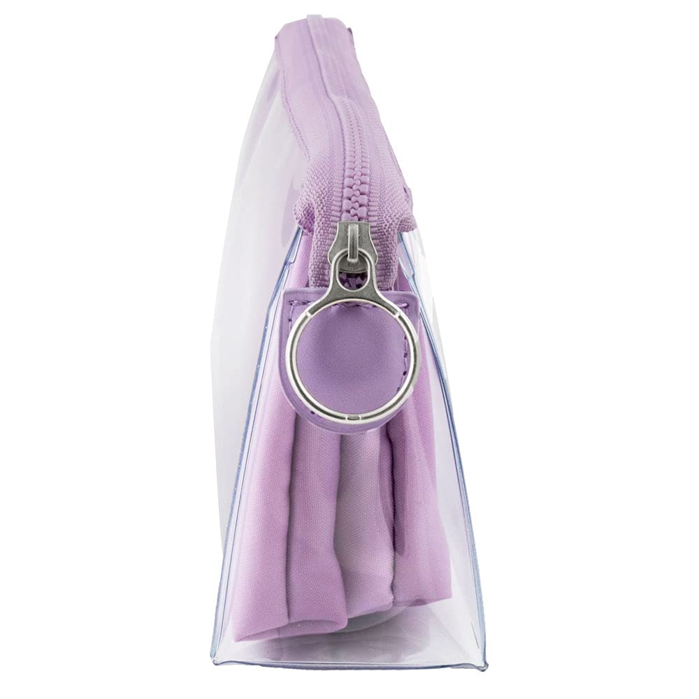 Sunstar Stationery Pen Case Clear Pouch Mitte with Gusset Light Violet S2314398