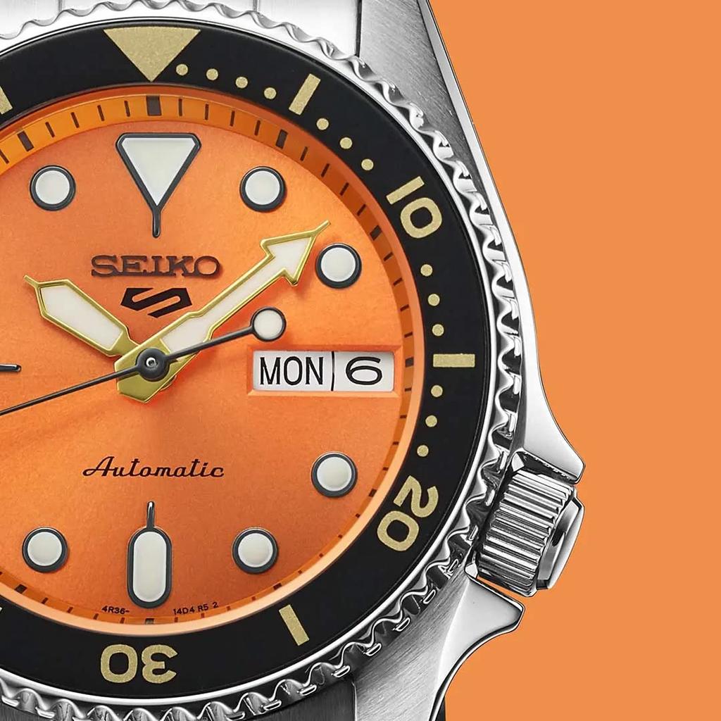 Seiko SEIKO Watch Automatic Winding (with Manual Winding) Overseas Model SKX Boy Size Orange SRPK35K1 Men's [item]