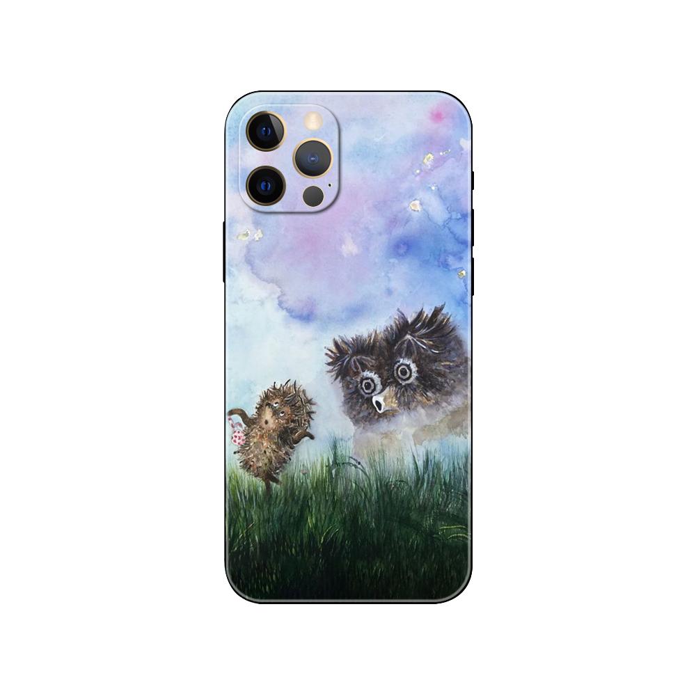 Hedgehog In the Fog Phone Case for Iphone 5 5s 2020se 6 6s 7 8 Plus X 10 XR XS 11 12 13 Mini Pro MAX Black Tpu Back Cover