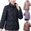 Пальто с хлопковой подкладкой, воротником-стойкой, длинными рукавами, застежкой-молнией, теплая зимняя куртка с карманами, однотонная утолщенная стеганая верхняя одежда