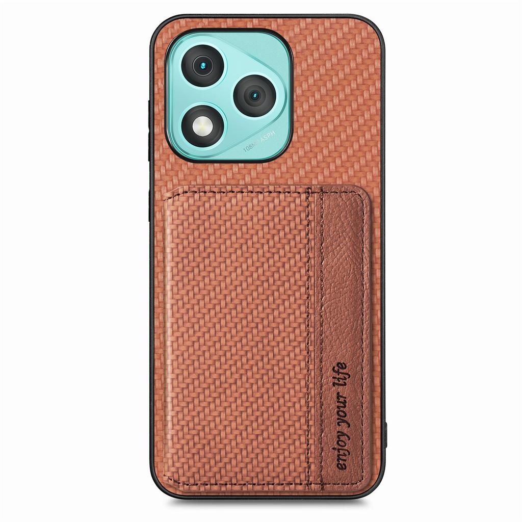 Чехол для Honor 400 Lite 5G с блокировкой RFID, задняя крышка из кожи с углеволокном и держателем для карт