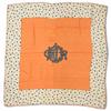 Auth Emblem Logo Scarf Large Dot Orange Di1512cc Used