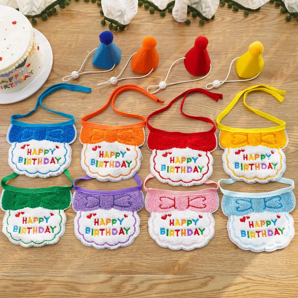 Pet Party Birthday Dress Up Saliva Scarf Bib Scarf Dog Cat Hat Accessories Supplies