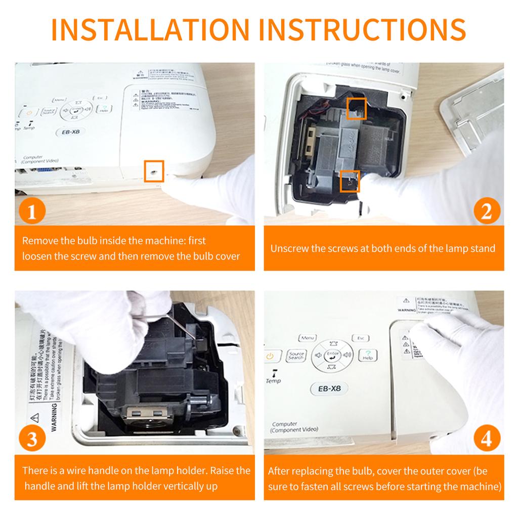 Сменная лампа для проектора ELPLP71, совместимая с Epson ELPLP71 BrightLink 475Wi 480i 485Wi