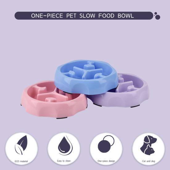 Медленная кормушка для крупных пород, миска для собак, эффективное замедление еды, круглая форма, непроливающаяся посуда для корма для домашних животных, колонка для медленного кормления, миска для домашних животных
