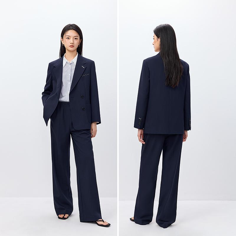 LILY Retro navy blue suit jacket for women